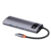 Baseus Metal Gleam Series multifunkcjonalny HUB USB 5w1 USB Typ C PD 100W HDMI szary (WKWG020013)