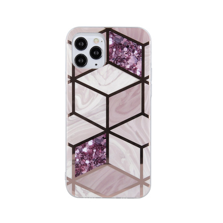 Nakładka Geometric Marmur do iPhone 7 / 8 / SE 2020 / SE 2022 wrzosowa
