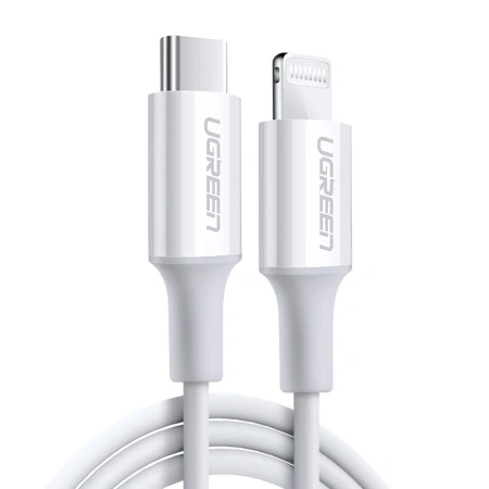 Kabel Ugreen US171 Lightning - USB-C MFi PD 20W 480Mb/s 1m - biały
