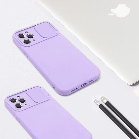 Etui SAMSUNG GALAXY S21 Silikonowe z Osłoną na Aparat Nexeri Silicone Lens fioletowe