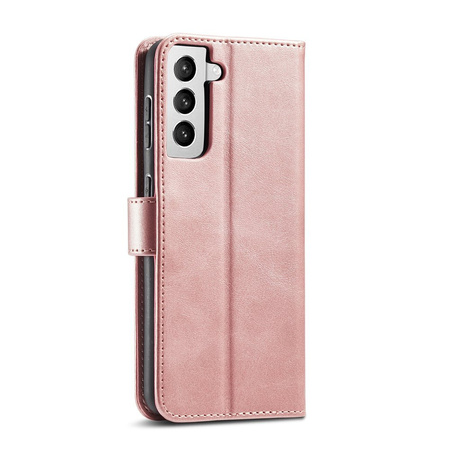Magnet Case elegancki futerał etui pokrowiec z klapką i funkcją podstawki Samsung Galaxy S21+ 5G (S21 Plus 5G) różowy