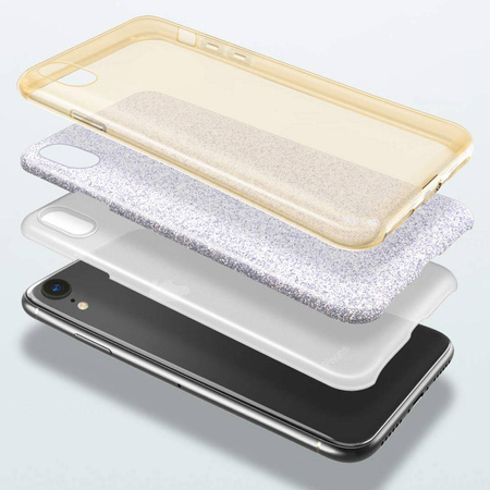 Etui MOTOROLA MOTO E7 POWER Brokat Glitter złote