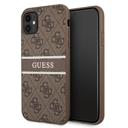 Guess GUHCN614GDBR iPhone 11 6,1\" / Xr brązowy/brown hardcase 4G Stripe