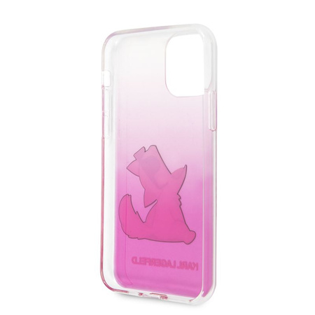 Oryginalne etui Karl Lagerfeld nakładka do iPhone 11 KLHCN61CFNRCPI różowy hard case Choupette Fun