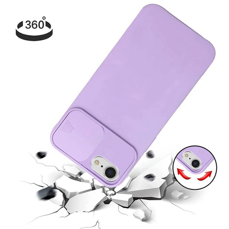 Etui SAMSUNG GALAXY S21 Silikonowe z Osłoną na Aparat Nexeri Silicone Lens fioletowe