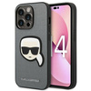 Karl Lagerfeld nakładka do iPhone 14 Pro 6,1\" KLHCP14LSAPKHG srebrna PU Saffiano case with Karl Head Patch