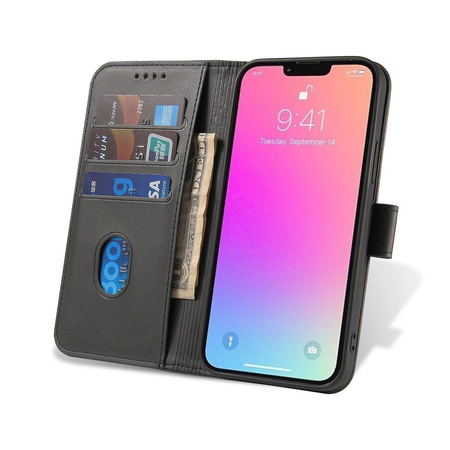 Magnet Case elegancki futerał etui pokrowiec z klapką i funkcją podstawki Oppo Reno 5 5G / Reno 5 4G / Find X3 Lite czarny