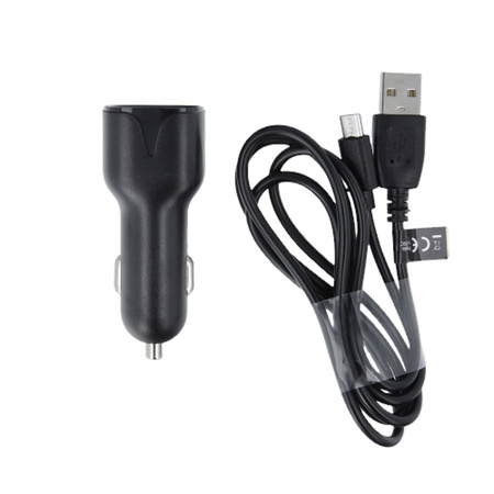 Maxlife ładowarka samochodowa MXCC-01 1x USB 2,1A czarna + kabel microUSB