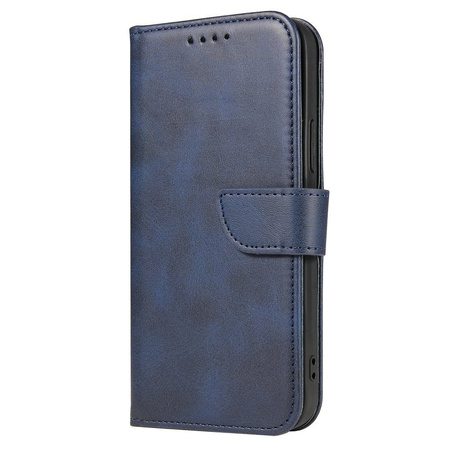 Magnet Case elegancki futerał etui pokrowiec z klapką i funkcją podstawki iPhone 12 Pro Max niebieski