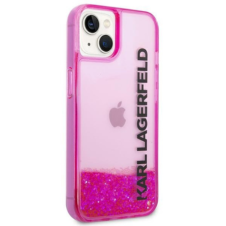 Karl Lagerfeld nakładka do iPhone 14 Plus 6,7\" KLHCP14MLCKVF różowa Liquid Glitter Translucent case Elongated Logo