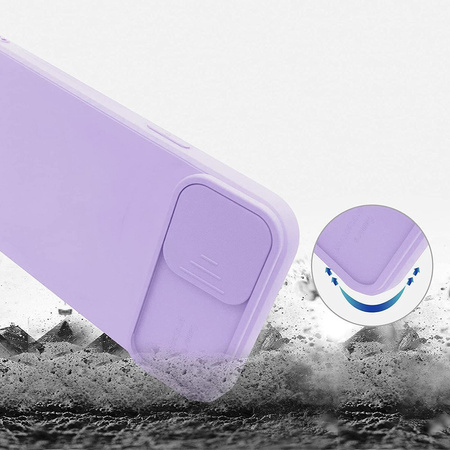 Etui SAMSUNG GALAXY S21 Silikonowe z Osłoną na Aparat Nexeri Silicone Lens fioletowe