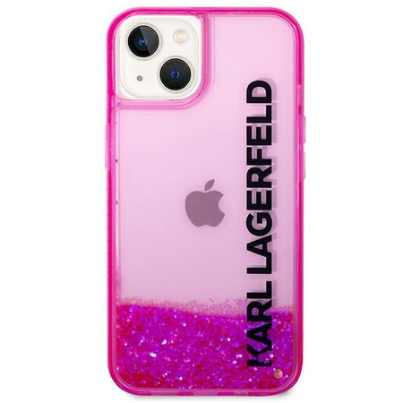 Karl Lagerfeld nakładka do iPhone 14 Plus 6,7\" KLHCP14MLCKVF różowa Liquid Glitter Translucent case Elongated Logo