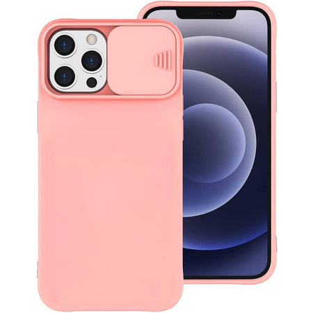 Etui IPHONE 7 / 8 / SE 2020 Silikonowe z Osłoną na Aparat Nexeri Silicone Lens brzoskwiniowe