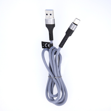 Maxlife kabel MXUC-01 USB - USB-C 1,0 m 2A szary nylonowy