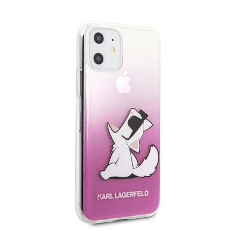 Oryginalne etui Karl Lagerfeld nakładka do iPhone 11 KLHCN61CFNRCPI różowy hard case Choupette Fun