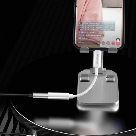 Dudao adapter przejściówka do słuchawek z Lightning (męski) na 3,5mm mini jack (żeński) 10cm biały (L16+white)