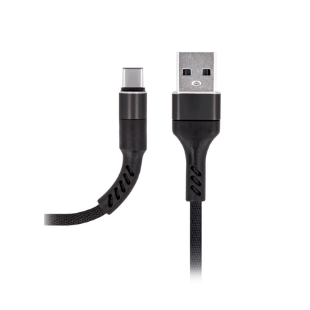 Maxlife kabel MXUC-01 USB - USB-C 1,0 m 2A czarny nylonowy