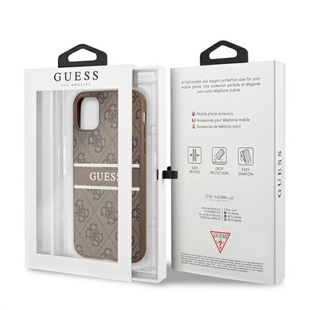 Guess GUHCN614GDBR iPhone 11 6,1\" / Xr brązowy/brown hardcase 4G Stripe