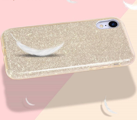 Etui MOTOROLA MOTO E7 POWER Brokat Glitter złote