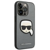 Karl Lagerfeld nakładka do iPhone 14 Pro 6,1\" KLHCP14LSAPKHG srebrna PU Saffiano case with Karl Head Patch