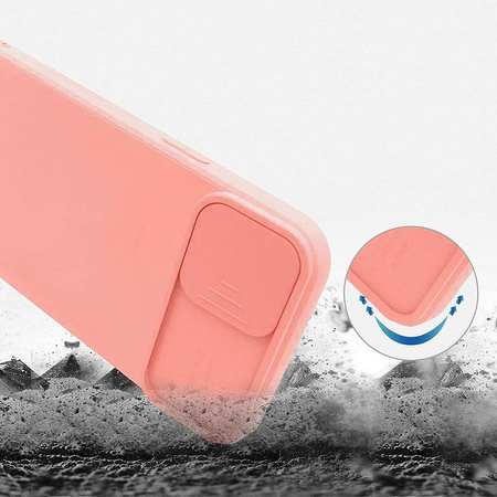 Etui SAMSUNG GALAXY S21 FE Silikonowe z Osłoną na Aparat Nexeri Silicone Lens brzoskwiniowe