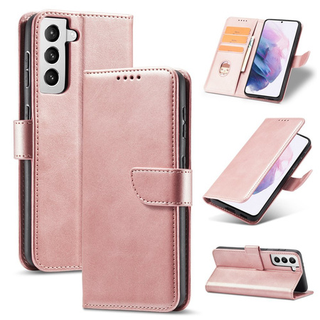 Magnet Case elegancki futerał etui pokrowiec z klapką i funkcją podstawki Samsung Galaxy S21+ 5G (S21 Plus 5G) różowy