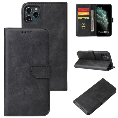 Magnet Case elegancki futerał etui pokrowiec z klapką i funkcją podstawki iPhone 8 Plus / iPhone 7 Plus czarny