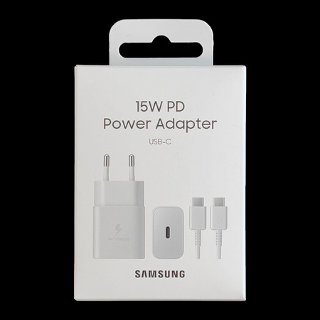 Samsung ładowarka sieciowa USB Typ C 15W PD AFC + kabel USB Typ C biały (EP-T1510XWEGEU)