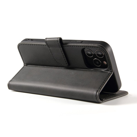 Magnet Case elegancki futerał etui pokrowiec z klapką i funkcją podstawki iPhone 12 Pro Max czarny