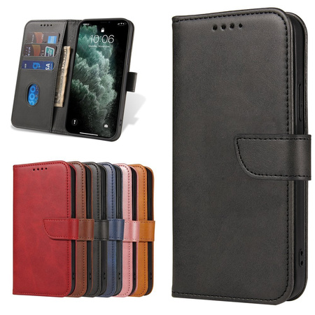 Magnet Case elegancki futerał etui pokrowiec z klapką i funkcją podstawki iPhone 12 Pro Max czarny