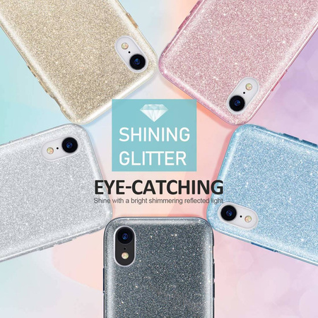 Etui MOTOROLA MOTO E7 POWER Brokat Glitter złote