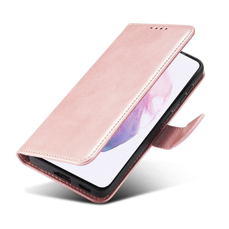 Magnet Case elegancki futerał etui pokrowiec z klapką i funkcją podstawki Samsung Galaxy S21+ 5G (S21 Plus 5G) różowy