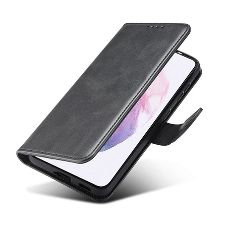 Magnet Case elegancki futerał etui pokrowiec z klapką i funkcją podstawki Samsung Galaxy S21 5G czarny