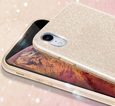 Etui MOTOROLA MOTO E7 POWER Brokat Glitter złote