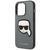Karl Lagerfeld nakładka do iPhone 14 Pro 6,1\" KLHCP14LSAPKHG srebrna PU Saffiano case with Karl Head Patch