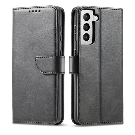 Magnet Case elegancki futerał etui pokrowiec z klapką i funkcją podstawki Samsung Galaxy S21 5G czarny