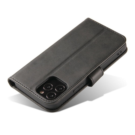 Magnet Case elegancki futerał etui pokrowiec z klapką i funkcją podstawki iPhone 12 Pro Max czarny