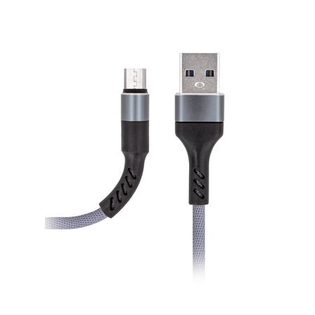 Maxlife kabel MXUC-01 USB - microUSB 1,0 m 2A szary nylonowy