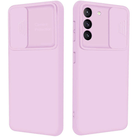 Etui SAMSUNG GALAXY S21 Silikonowe z Osłoną na Aparat Nexeri Silicone Lens fioletowe