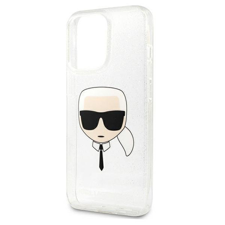 Karl Lagerfeld nakladka do iPhone 13 Pro KLHCP13LKHTUGLS srebrne hard case Glitter Karl`s Head