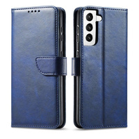 Magnet Case elegancki futerał etui pokrowiec z klapką i funkcją podstawki Samsung Galaxy S22 niebieski