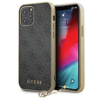 Guess nakładka do iPhone 12 / 12 Pro 6,1" GUHCP12MGF4GGR szare hard case 4G Charms Collection