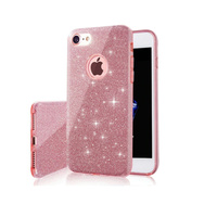 Nakładka Glitter 3w1 do iPhone 13 Mini 5,4" różowa