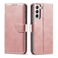 Magnet Case elegancki futerał etui pokrowiec z klapką i funkcją podstawki Samsung Galaxy S21+ 5G (S21 Plus 5G) różowy
