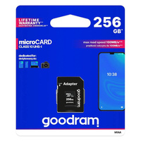 Goodram Microcard 256 GB karta pamięci micro SD XC UHS-I class 10, adapter SD M1AA-2560R12
