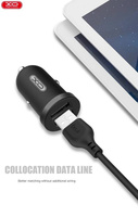 XO ładowarka samochodowa TZ08 2x USB 2,1A czarna + kabel Lightning