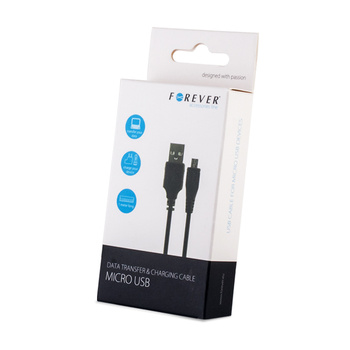 Forever kabel USB - microUSB 3,0 m 1A czarny