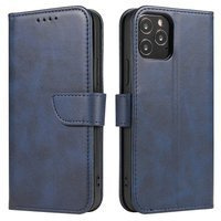 Magnet Case elegancki futerał etui pokrowiec z klapką i funkcją podstawki iPhone 12 Pro / iPhone 12 niebieski