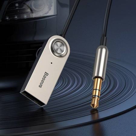 Baseus BA01 odbiornik dźwięku Bluetooth 5.0 kabel adapter audio AUX jack czarny CABA01-01