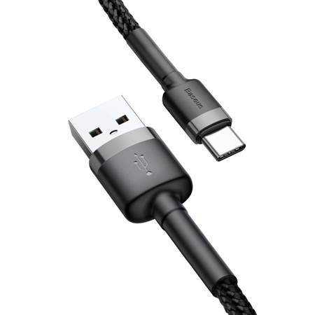 Baseus kabel Cafule USB - USB-C 0,5 m 3A szaro-czarny